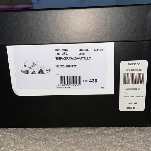 COPY - Authentic Versace Sneaker Black,White,Gray Size 10.5 - Picture 9 of 9